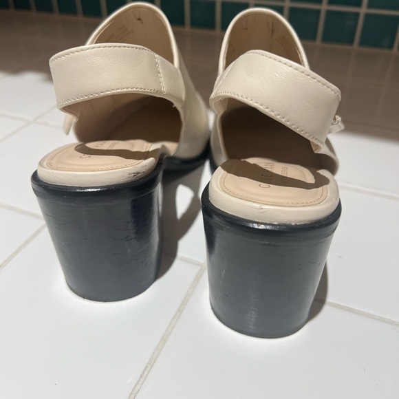 Cole Haan Vickey Booties Birch Leather Pointed Zip Slingback Sz 7 1/2. - Picture 5 of 7